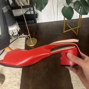 Red Low Heel Shoes